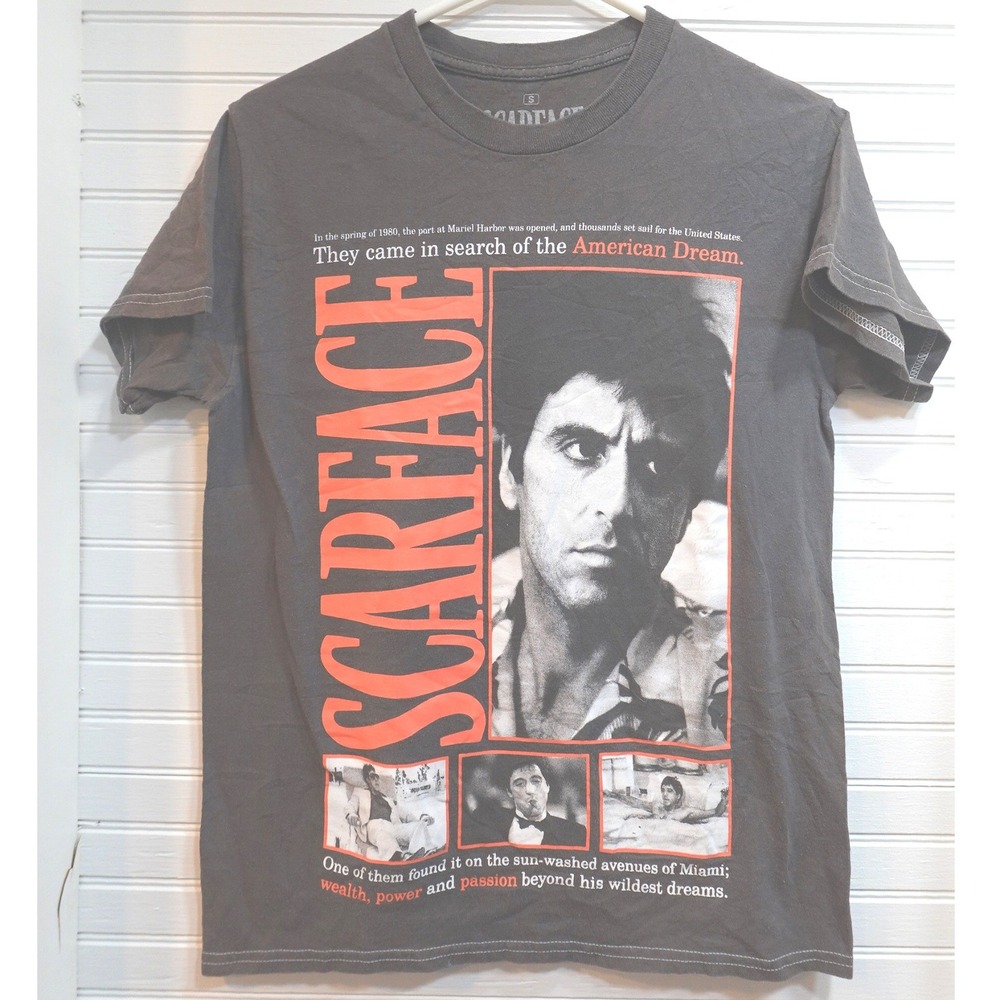 Scarface T-shirt Men's Small Charcoal Gray Double-sided Graphic Print Tee